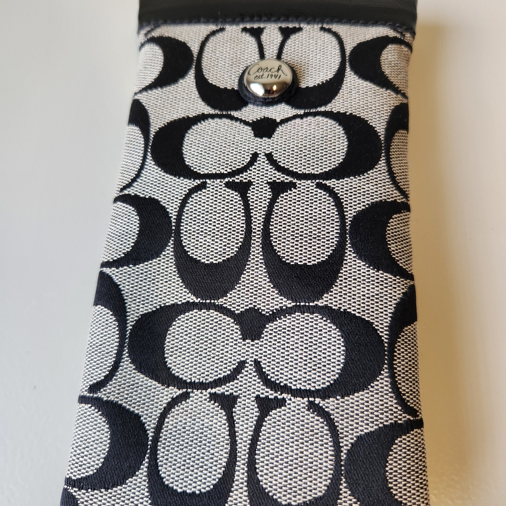 Coach Black and White Signature Pouch